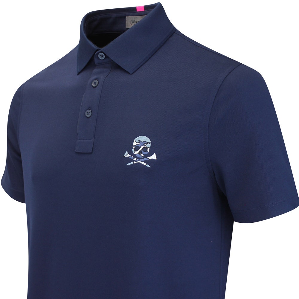 G/FORE Golf Shirt - Camo Skull & Tee's Perf. Pique - Twilight FA25