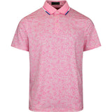 G/FORE Golf Shirt - Fireworks Print Tech Jersey Polo - Blush SS26