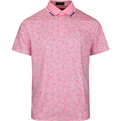G/FORE Golf Shirt - Fireworks Print Tech Jersey Polo - Blush SS26