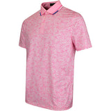 G/FORE Golf Shirt - Fireworks Print Tech Jersey Polo - Blush SS26