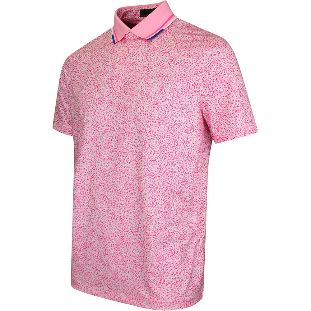 G/FORE Golf Shirt - Fireworks Print Tech Jersey Polo - Blush SS26