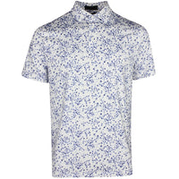 G/FORE Golf Shirt - Floral Print Tech Jersey Polo - Snow SS26