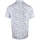 G/FORE Golf Shirt - Floral Print Tech Jersey Polo - Snow SS26