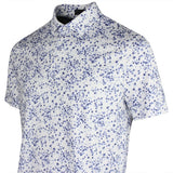 G/FORE Golf Shirt - Floral Print Tech Jersey Polo - Snow SS26