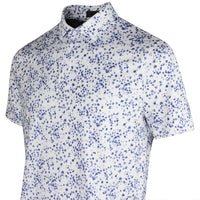G/FORE Golf Shirt - Floral Print Tech Jersey Polo - Snow SS26