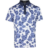 G/FORE Golf Shirt - Floral Print Tech Jersey Polo - Willow SS26