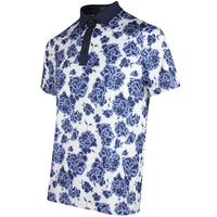 G/FORE Golf Shirt - Floral Print Tech Jersey Polo - Willow SS26