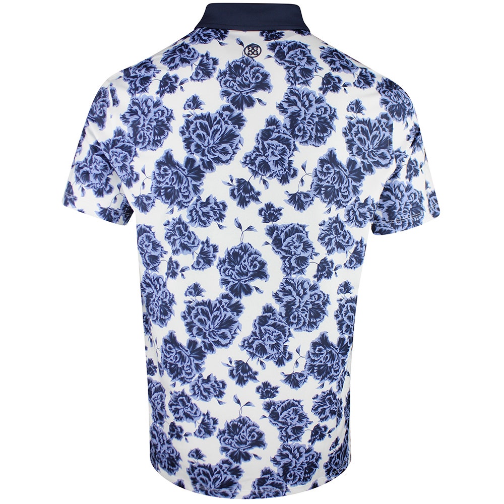 G/FORE Golf Shirt - Floral Print Tech Jersey Polo - Willow SS26