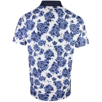 G/FORE Golf Shirt - Floral Print Tech Jersey Polo - Willow SS26