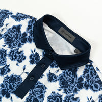 G/FORE Golf Shirt - Floral Print Tech Jersey Polo - Willow SS26