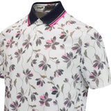 G/FORE Golf Shirt - Floral Tech Jersey Polo - Snow FA25