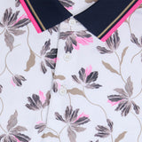 G/FORE Golf Shirt - Floral Tech Jersey Polo - Snow FA25