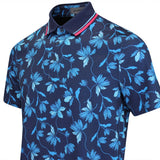 G/FORE Golf Shirt - Floral Tech Jersey Polo - Twilight FA25