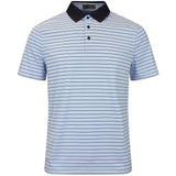 G/FORE Golf Shirt - Herringbone Stripe Tech Jersey - Cerulean AW26