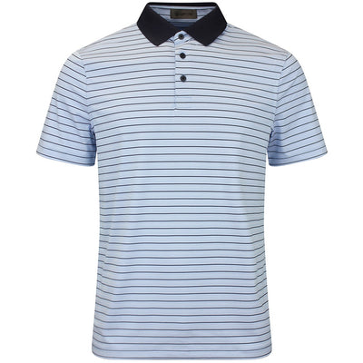 G/FORE Golf Shirt - Herringbone Stripe Tech Jersey - Cerulean AW26