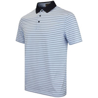 G/FORE Golf Shirt - Herringbone Stripe Tech Jersey - Cerulean AW26