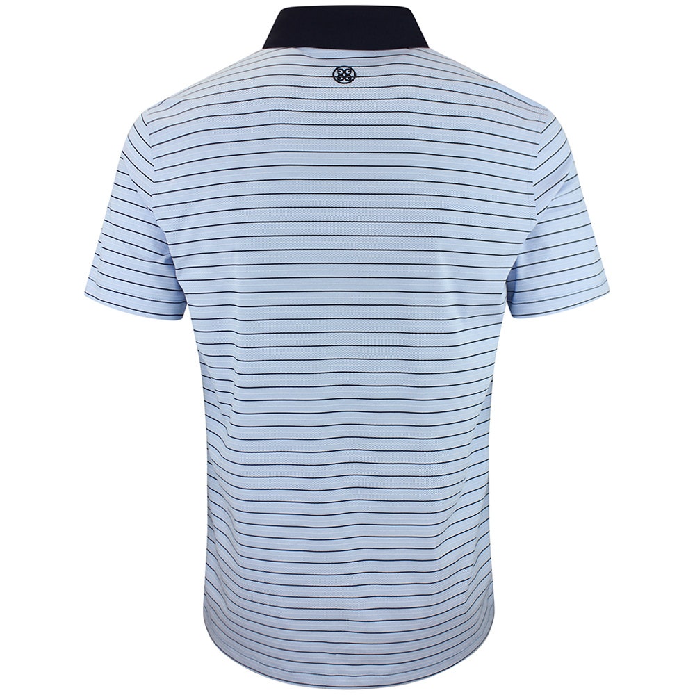 G/FORE Golf Shirt - Herringbone Stripe Tech Jersey - Cerulean AW26