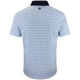 G/FORE Golf Shirt - Herringbone Stripe Tech Jersey - Cerulean AW26