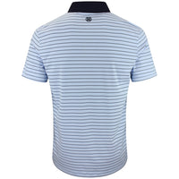 G/FORE Golf Shirt - Herringbone Stripe Tech Jersey - Cerulean AW26