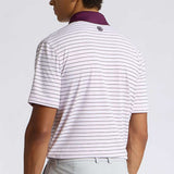 G/FORE Golf Shirt - Herringbone Stripe Tech Jersey - Dark Plum AW26