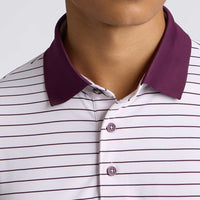 G/FORE Golf Shirt - Herringbone Stripe Tech Jersey - Dark Plum AW26