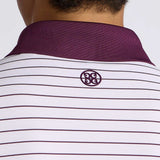 G/FORE Golf Shirt - Herringbone Stripe Tech Jersey - Dark Plum AW26