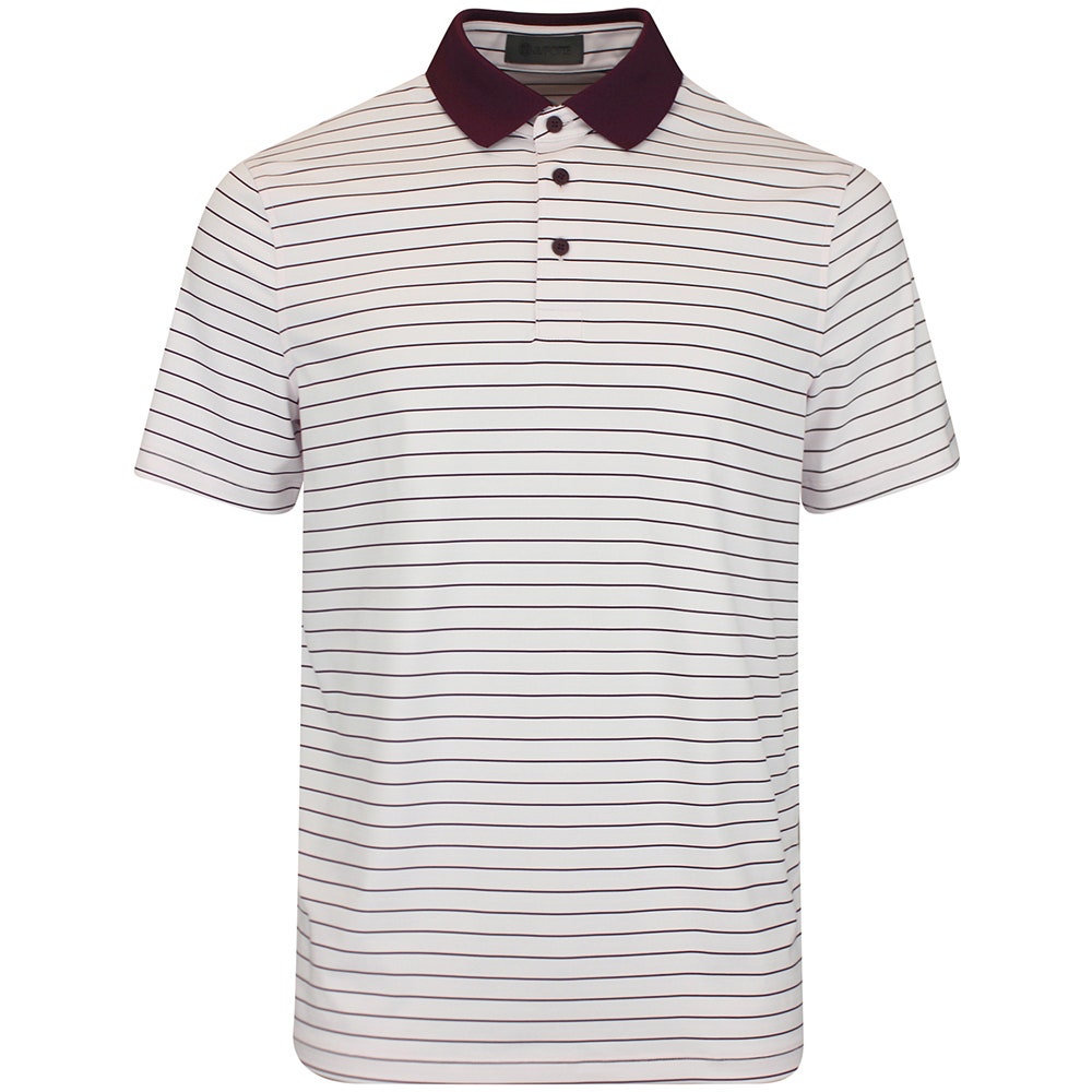 G/FORE Golf Shirt - Herringbone Stripe Tech Jersey - Dark Plum AW26