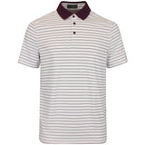 G/FORE Golf Shirt - Herringbone Stripe Tech Jersey - Dark Plum AW26