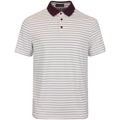 G/FORE Golf Shirt - Herringbone Stripe Tech Jersey - Dark Plum AW26