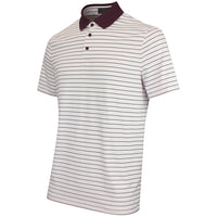 G/FORE Golf Shirt - Herringbone Stripe Tech Jersey - Dark Plum AW26