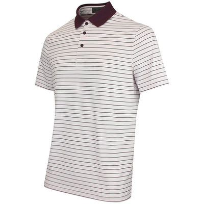 G/FORE Golf Shirt - Herringbone Stripe Tech Jersey - Dark Plum AW26