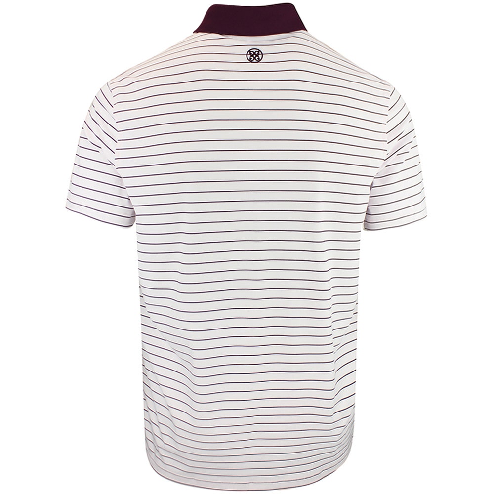 G/FORE Golf Shirt - Herringbone Stripe Tech Jersey - Dark Plum AW26