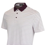 G/FORE Golf Shirt - Herringbone Stripe Tech Jersey - Dark Plum AW26