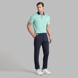 G/FORE Golf Shirt - Herringbone Stripe Tech Jersey Polo - Clover SS26