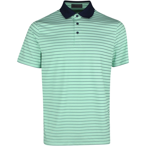 G/FORE Golf Shirt - Herringbone Stripe Tech Jersey Polo - Clover SS26