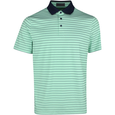 G/FORE Golf Shirt - Herringbone Stripe Tech Jersey Polo - Clover SS26