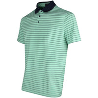 G/FORE Golf Shirt - Herringbone Stripe Tech Jersey Polo - Clover SS26