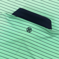 G/FORE Golf Shirt - Herringbone Stripe Tech Jersey Polo - Clover SS26