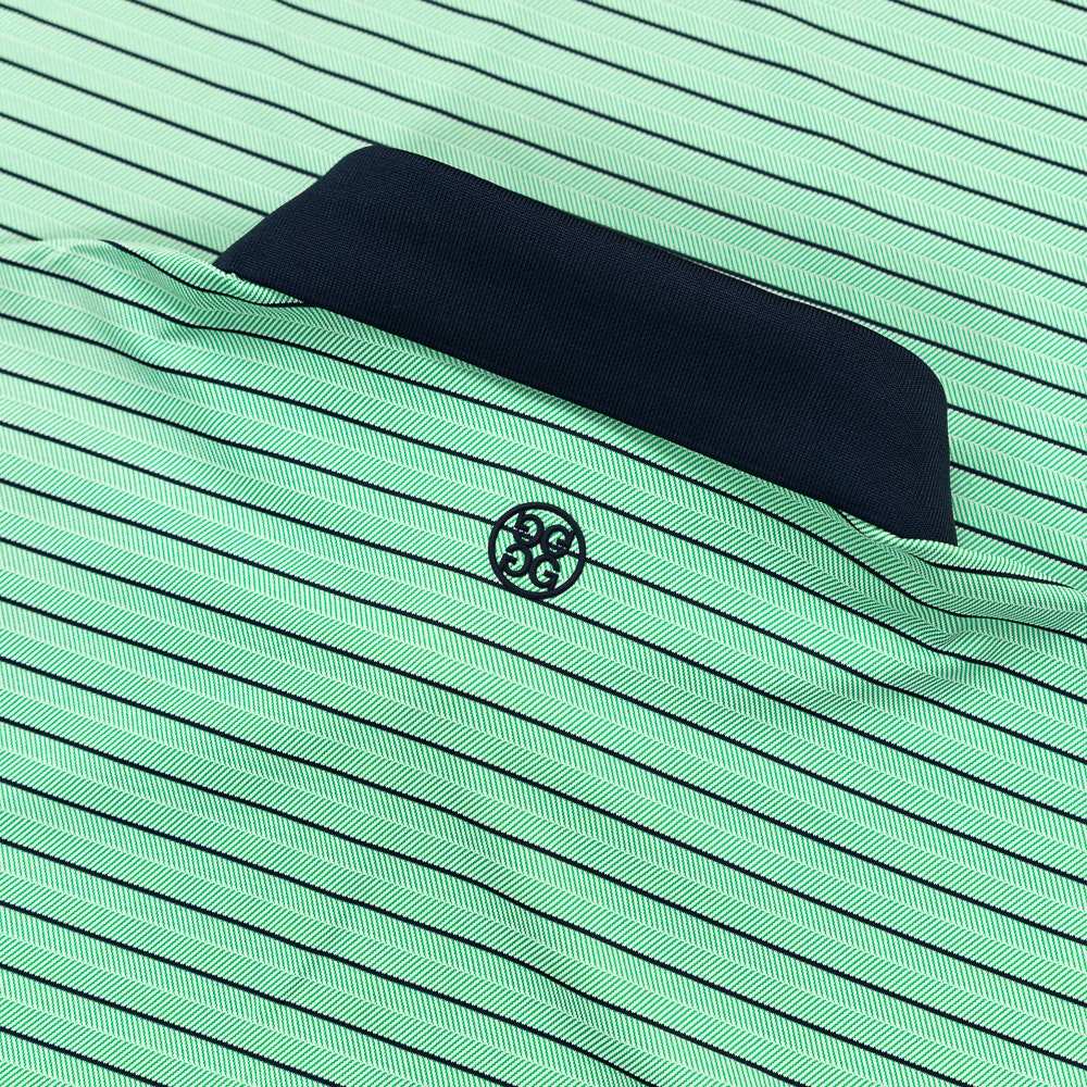 G/FORE Golf Shirt - Herringbone Stripe Tech Jersey Polo - Clover SS26
