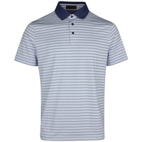 G/FORE Golf Shirt - Herringbone Stripe Tech Jersey Polo - Willow SS26