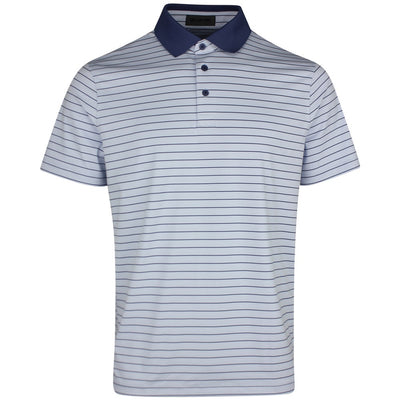G/FORE Golf Shirt - Herringbone Stripe Tech Jersey Polo - Willow SS26