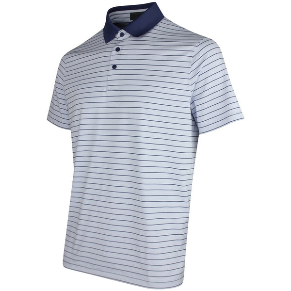 G/FORE Golf Shirt - Herringbone Stripe Tech Jersey Polo - Willow SS26