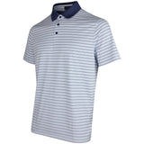 G/FORE Golf Shirt - Herringbone Stripe Tech Jersey Polo - Willow SS26
