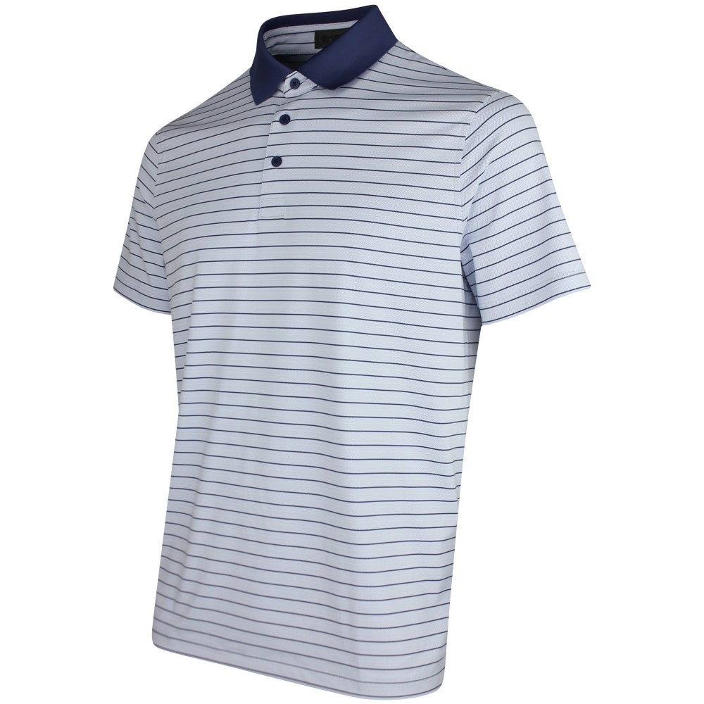 G/FORE Golf Shirt - Herringbone Stripe Tech Jersey Polo - Willow SS26
