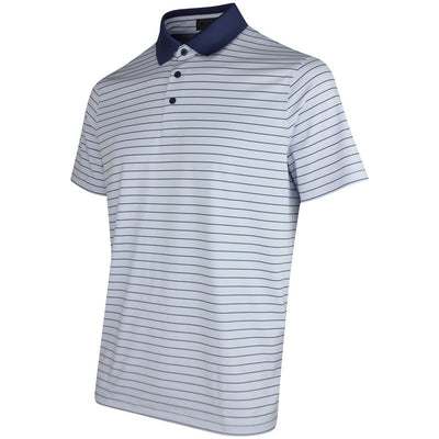 G/FORE Golf Shirt - Herringbone Stripe Tech Jersey Polo - Willow SS26