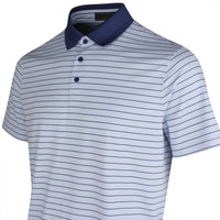 G/FORE Golf Shirt - Herringbone Stripe Tech Jersey Polo - Willow SS26