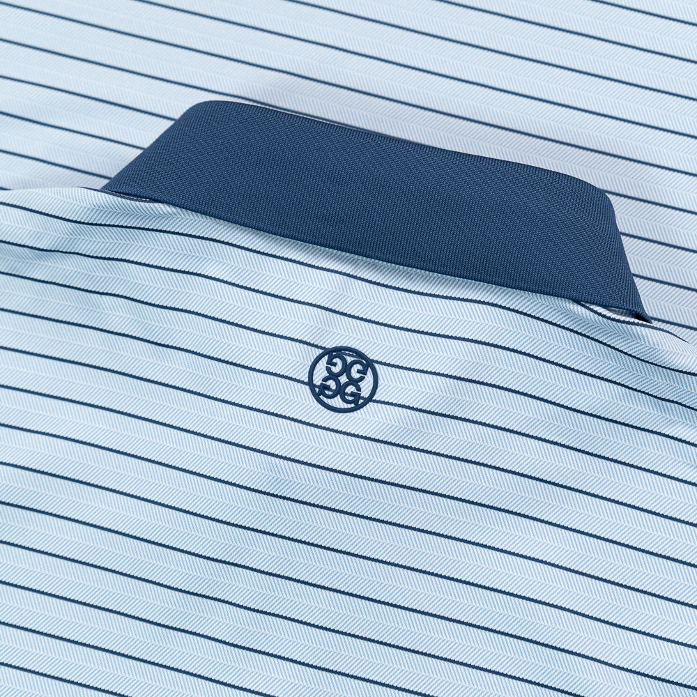 G/FORE Golf Shirt - Herringbone Stripe Tech Jersey Polo - Willow SS26