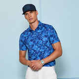 G/FORE Golf Shirt - Icon Camo Tech Jersey Polo - Azul SS26