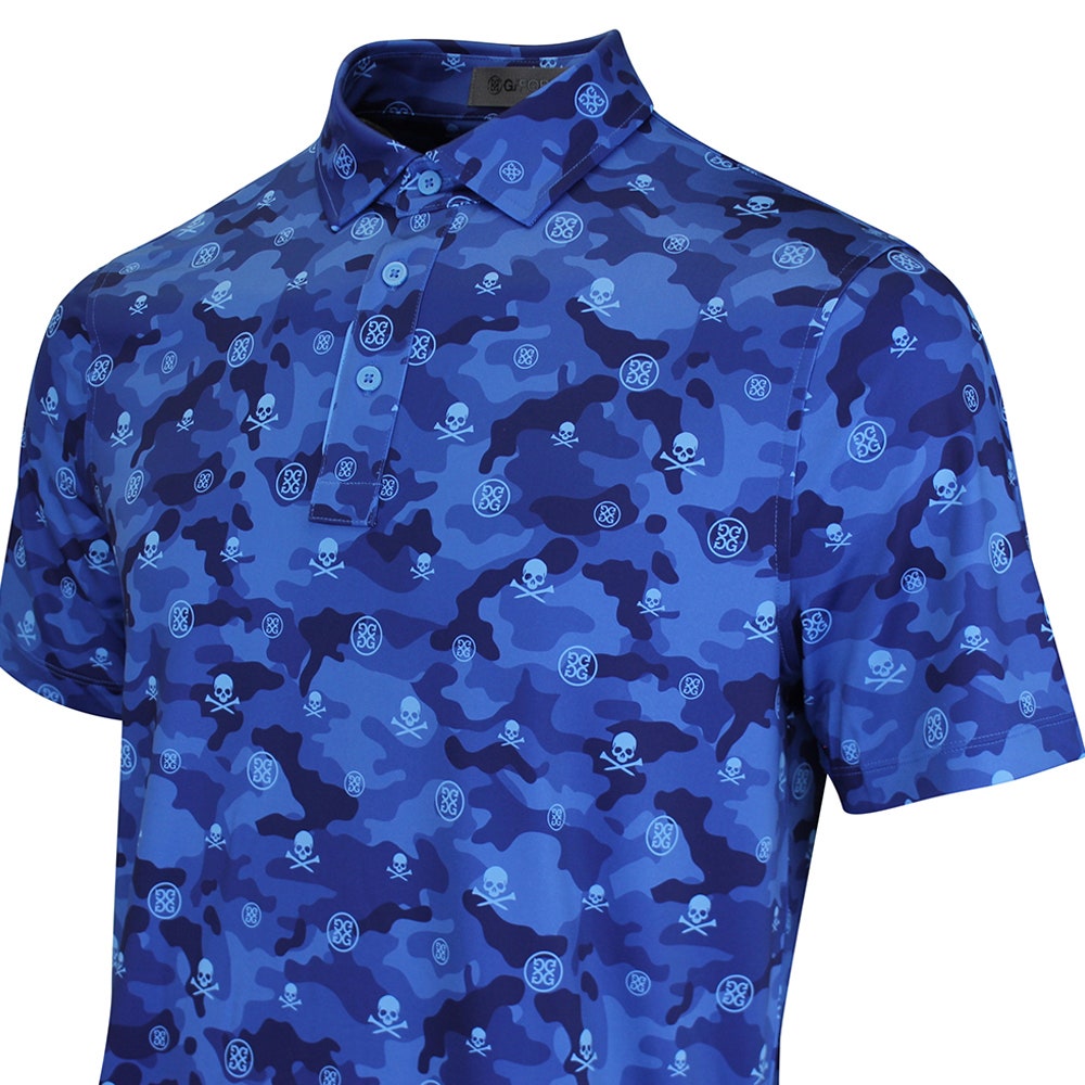G/FORE Golf Shirt - Icon Camo Tech Jersey Polo - Azul SS26