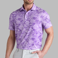 G/FORE Golf Shirt - Icon Camo Tech Jersey Polo - Iris FA25